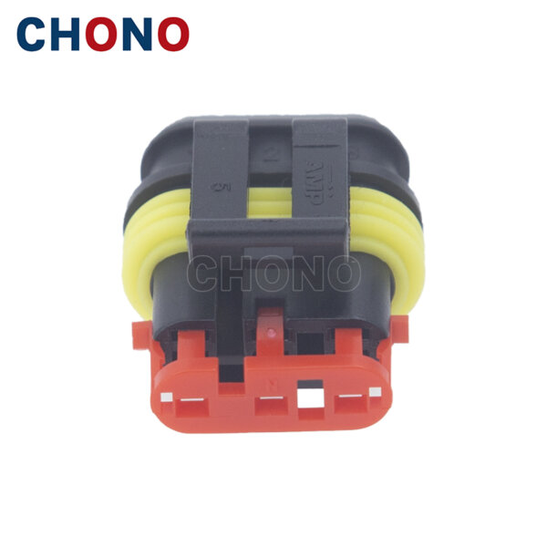 282087 1 3 Way Te Amp Female Waterproof Cap Connector Housing (4)